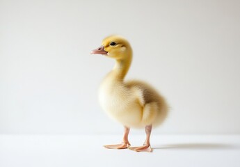 Obraz premium a goose standing on a white surface with a white background