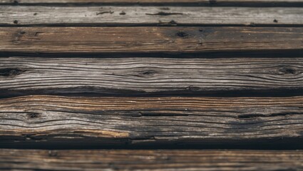 Detailed close-up view of weathered wooden dock planks showcasing natural texture and grain patterns for background use