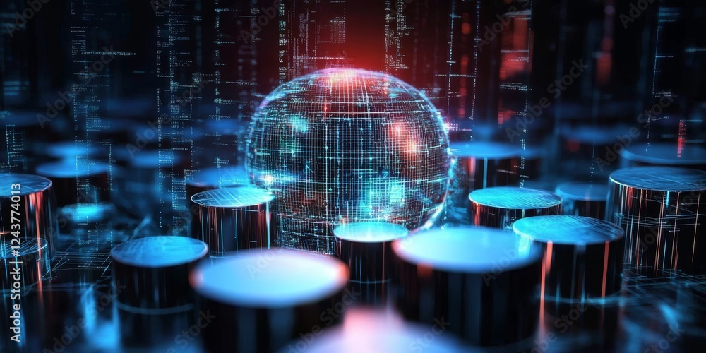 Poster this captivating digital background showcases cuttingedge tech innovations, advanced ai, efficient d