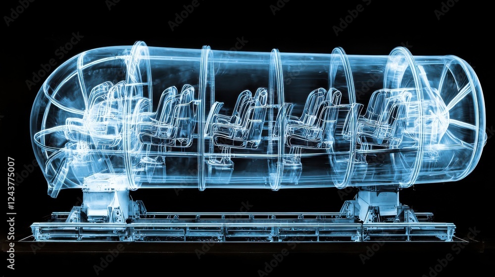 Aufkleber abstract image of a translucent, cylindrical object on a dark background, resembling a futuristic tr