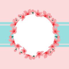 blank circle cherry blossom background