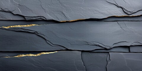 Elegant black stone texture with golden cracks showcasing natural beauty and contrast