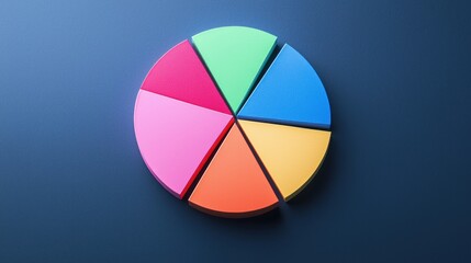 Obraz premium Colorful 3D Pie Chart Data Visualization
