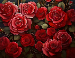 Obraz premium Hintergrund rote Rosen