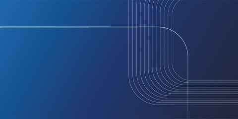 Blue background. Vector abstract, science, futuristic, energy technology concept. Digital image of light rays, stripes lines with blue light over dark blue background