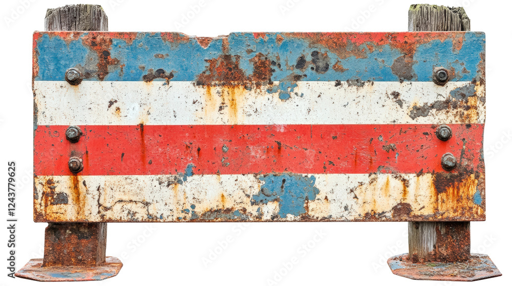 Aufkleber rusty colorful sign structure urban setting isolated on transparent background
