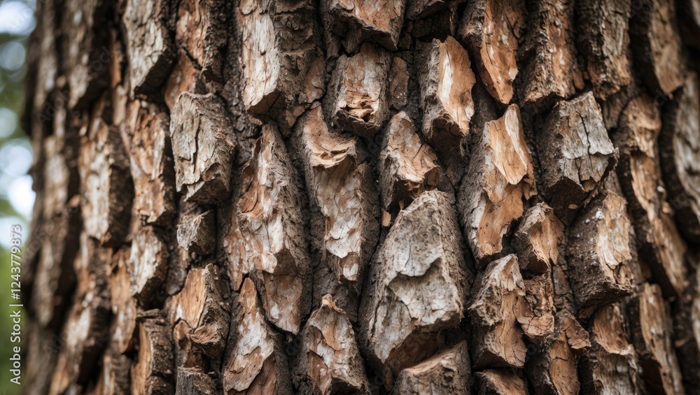 Poster detailed close-up of intricate tree bark texture showcasing natural patterns and earthy tones in a r