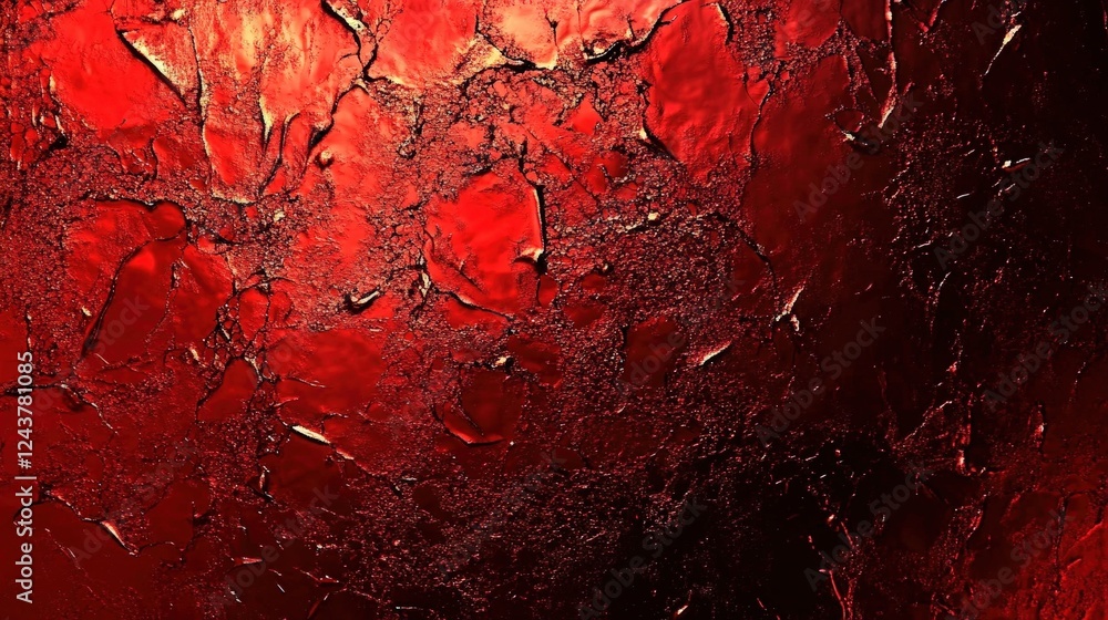 Poster abstract red metallic texture with cracks for background and visual design use in artistic projects 