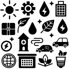 ecology icons set