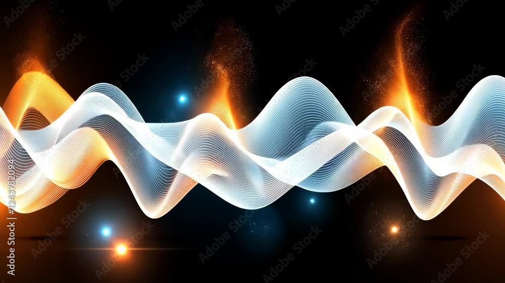 Poster abstract representation of sound waves with colorful patterns creating an immersive visual experienc