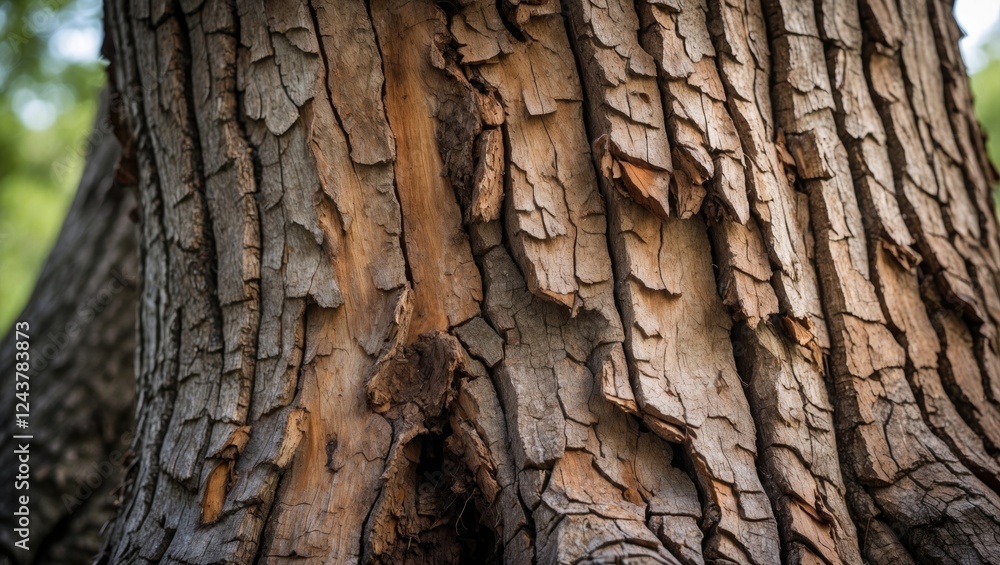 Poster detailed close-up of sycamore tree bark showcasing unique textures and patterns ideal for nature and