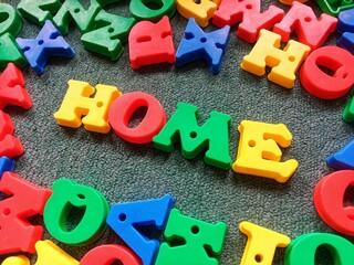 Fototapeta premium Home with 3d text colorful alphabet 