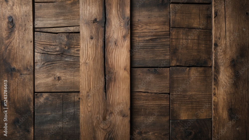 Poster rustic wooden board texture with varying shades and grain patterns suitable for backgrounds and desi