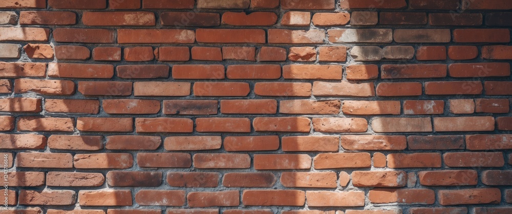 Poster close up of a textured brick wall showcasing natural variations in color and shadow patterns enhanci