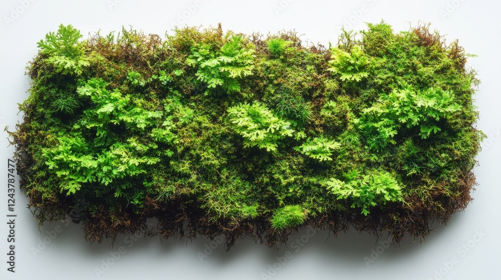 Poster patch of green moss isolated on transparent background