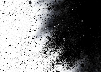 Monochrome halftone Ink Splatter background.