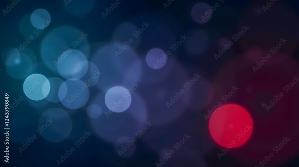 Poster soft focus background with colorful bokeh circles in shades of blue and red for creative design proj