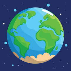 Planet Earth Clipart – Cartoon Style Vector Illustration