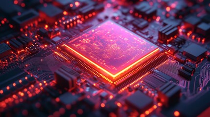 Futuristic Digital Circuit Board Background