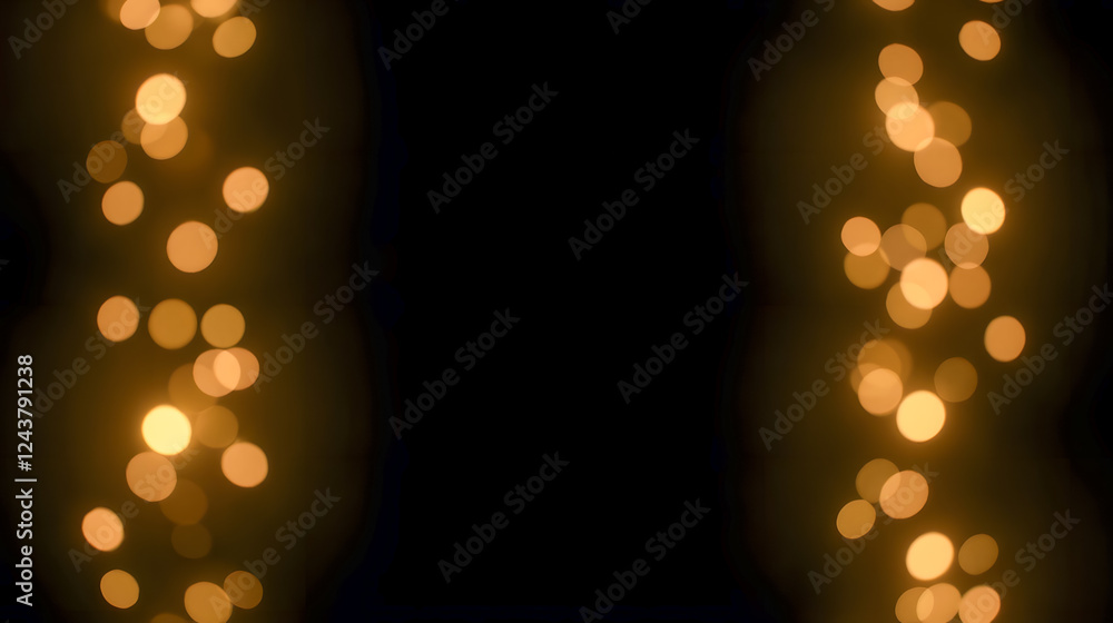 Aufkleber soft golden bokeh lights on dark background creating a dreamy and whimsical atmosphere for festive c