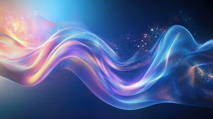 Obraz premium Futuristic digital fluid waves, smooth and vibrant gradients, glowing highlights, ultra-clean and stylish composition