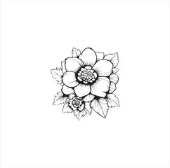 Black silhouette vector illustration of a flower