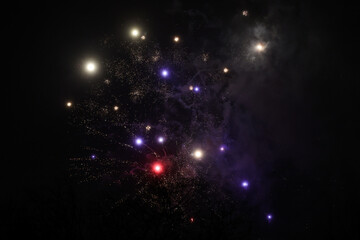 Small amatuer new years firework shooting fireworks.