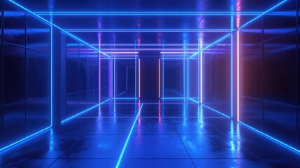 Digital acceleration and futuristic movement represented by glowing blue speed lines