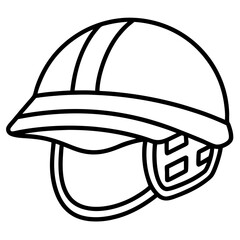 Simple a Helmet floating line art vector white background