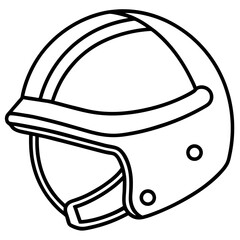 Simple a Helmet floating line art vector white background
