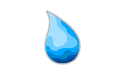Water drop with shadow icon d...