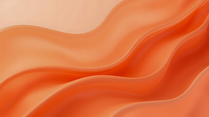 Fototapeta premium Soft Orange Waves of Silk Fabric Gently Flowing in an Elegant Abstract Design for Background or Textile Use
