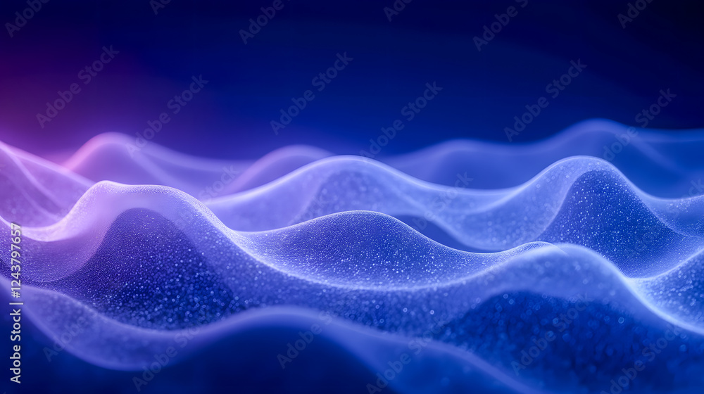 Aufkleber abstract waves of light in blue and purple colors with a soft gradient and sparkling texture for dig