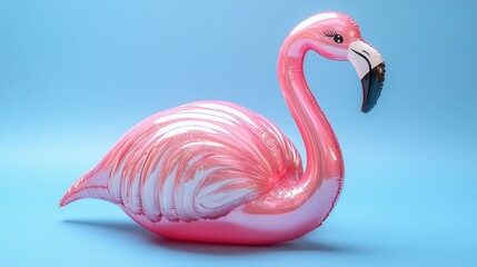 pink inflatable flamingo isolated on transparent background
