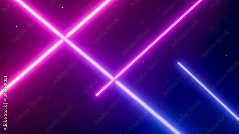 Poster abstract neon background with colorful lines in pink and blue creating a dynamic and futuristic atmo