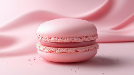 pink macaron isolated on transparent background