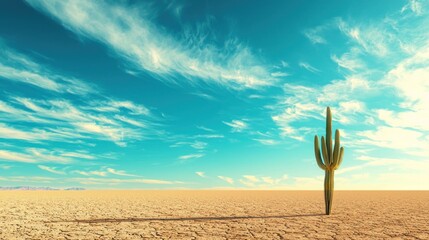 Solitary Saguaro: A Desert Daydream