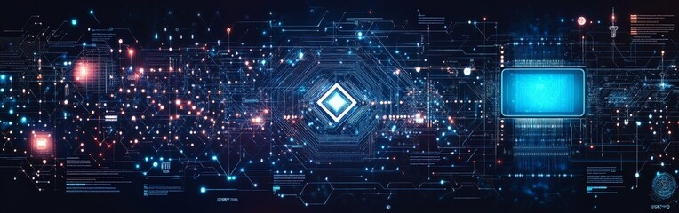 Fototapeta premium Futuristic Digital Circuit Board Background