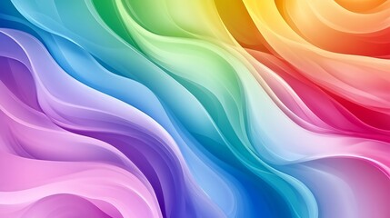 Obraz premium Abstract Rainbow Waves Colorful Flowing Design