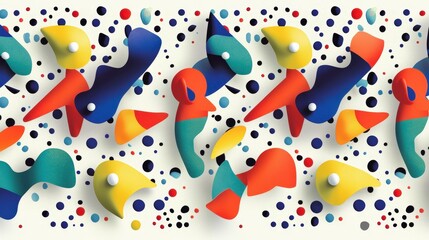 Fototapeta premium Colorful Abstract Shapes and Patterns on a Light Background
