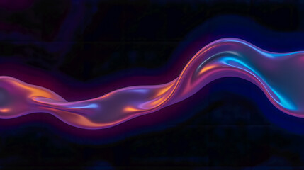 Obraz premium Colorful Fluid Wave Design with Dynamic Movement and Glossy Finish Creating a Mesmerizing Visual Effect on a Dark Background