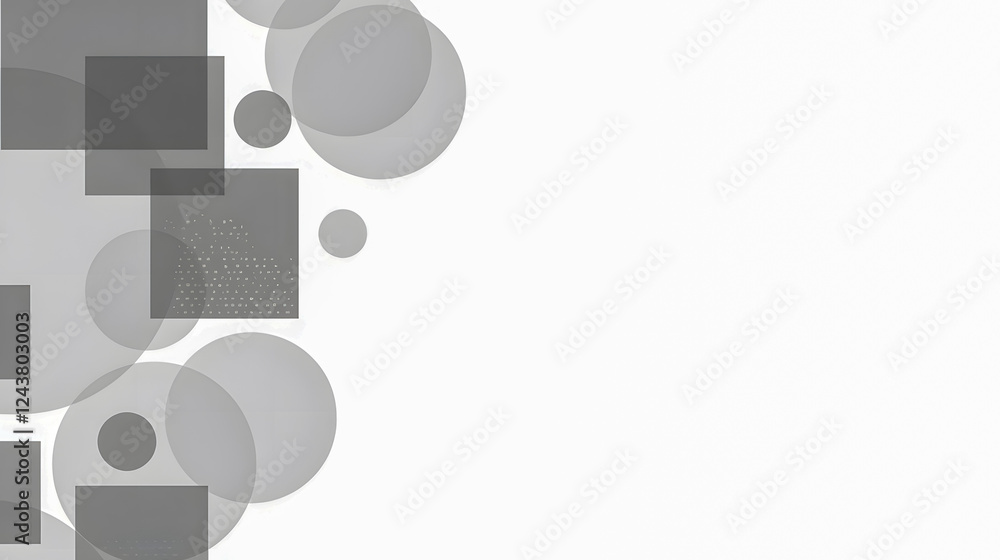 Aufkleber abstract geometric composition featuring various shapes and shades in a modern minimalist style for 