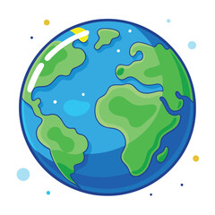 Planet Earth Clipart – Cartoon Style Vector Illustration