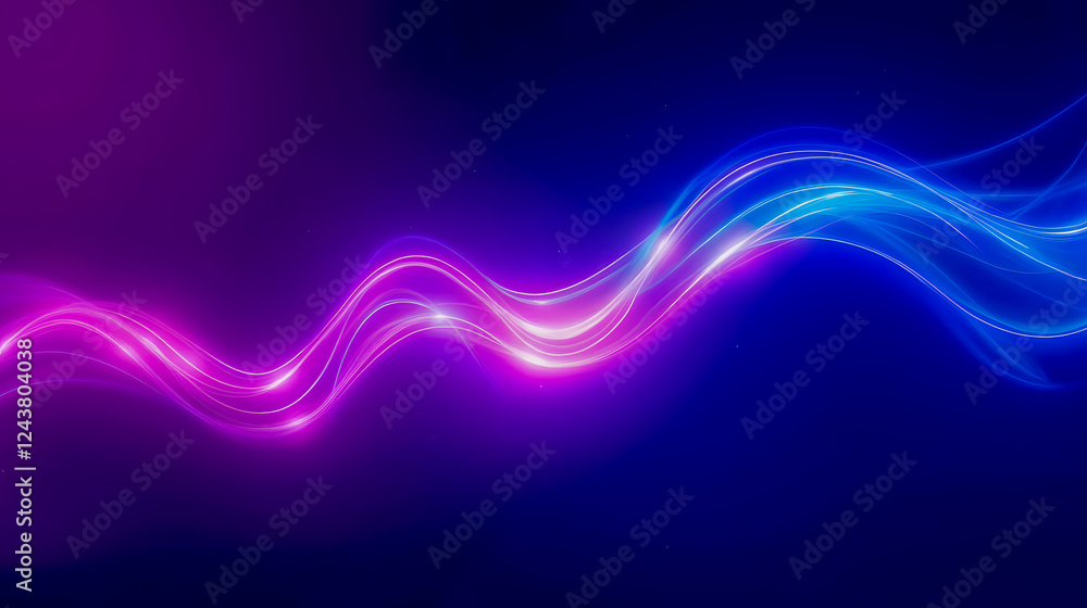 Aufkleber vibrant abstract light waves in blue and purple creating a captivating motion effect for digital bac
