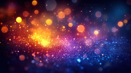 A beautifully vibrant and colorful abstract background featuring sparkling dust and bokeh lights. Perfect for festive designs, celebrations, and artistic projects