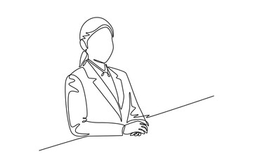 Bank activity concept. Single line draw design vector graphic illustration.	