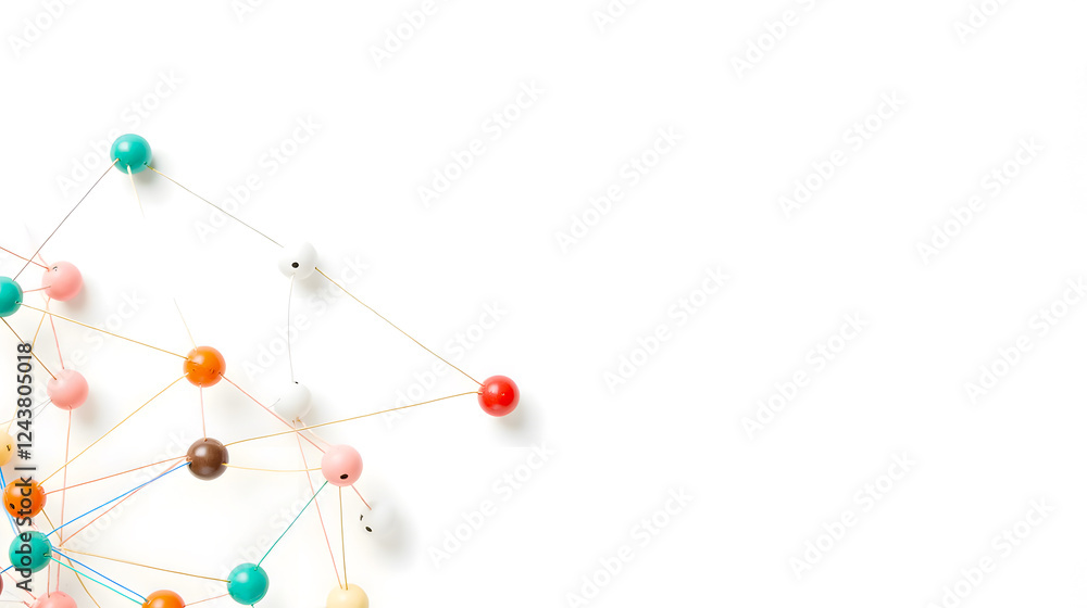 Poster colorful abstract connection design on white background showcasing network concept and creativity wi