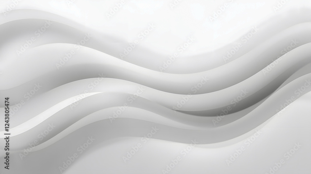 Poster abstract white wave pattern background with elegant curves and smooth textures for minimalistic desi