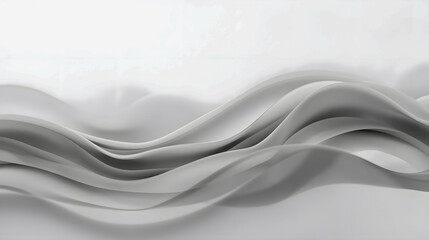 Obraz premium Abstract Flowing Waves in Shades of White and Grey, Elegant Design Theme for Backgrounds, Textures, and Modern Art Concepts