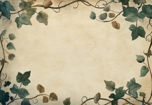 A natural front page border design with leaves and vines intertwining elegantly